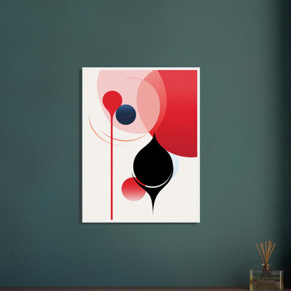 Soothing - Minimalist Abstract Wall Art Print Black and Red