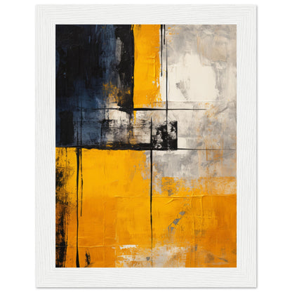 Yellow Distinction - Modern Abstract Wall Art Print Yellow Black