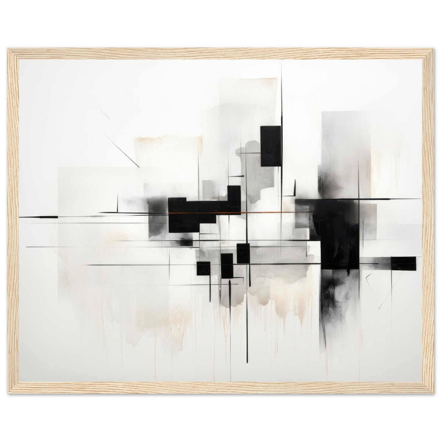 Black Mirror - Black and White Abstract Wall Art