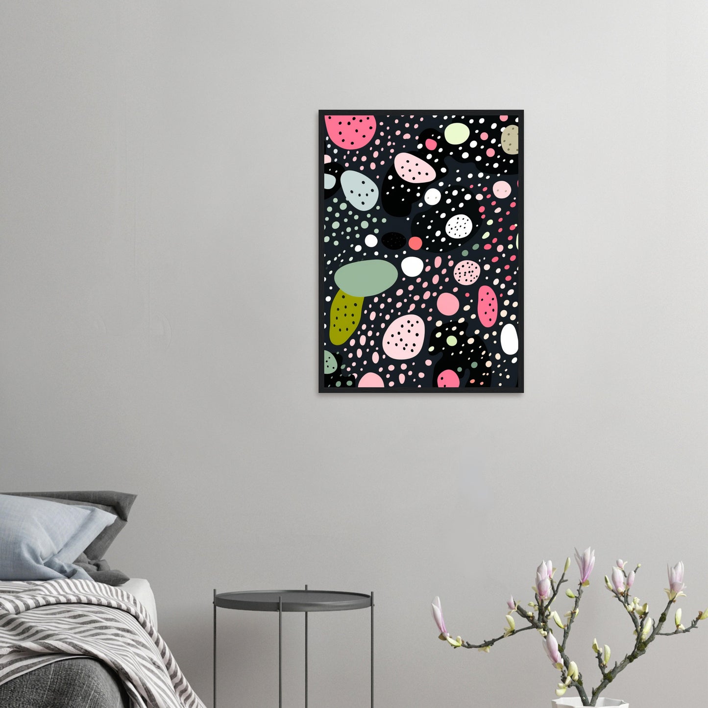 Licorice - Minimalist Wall Art Print Black Green Pink