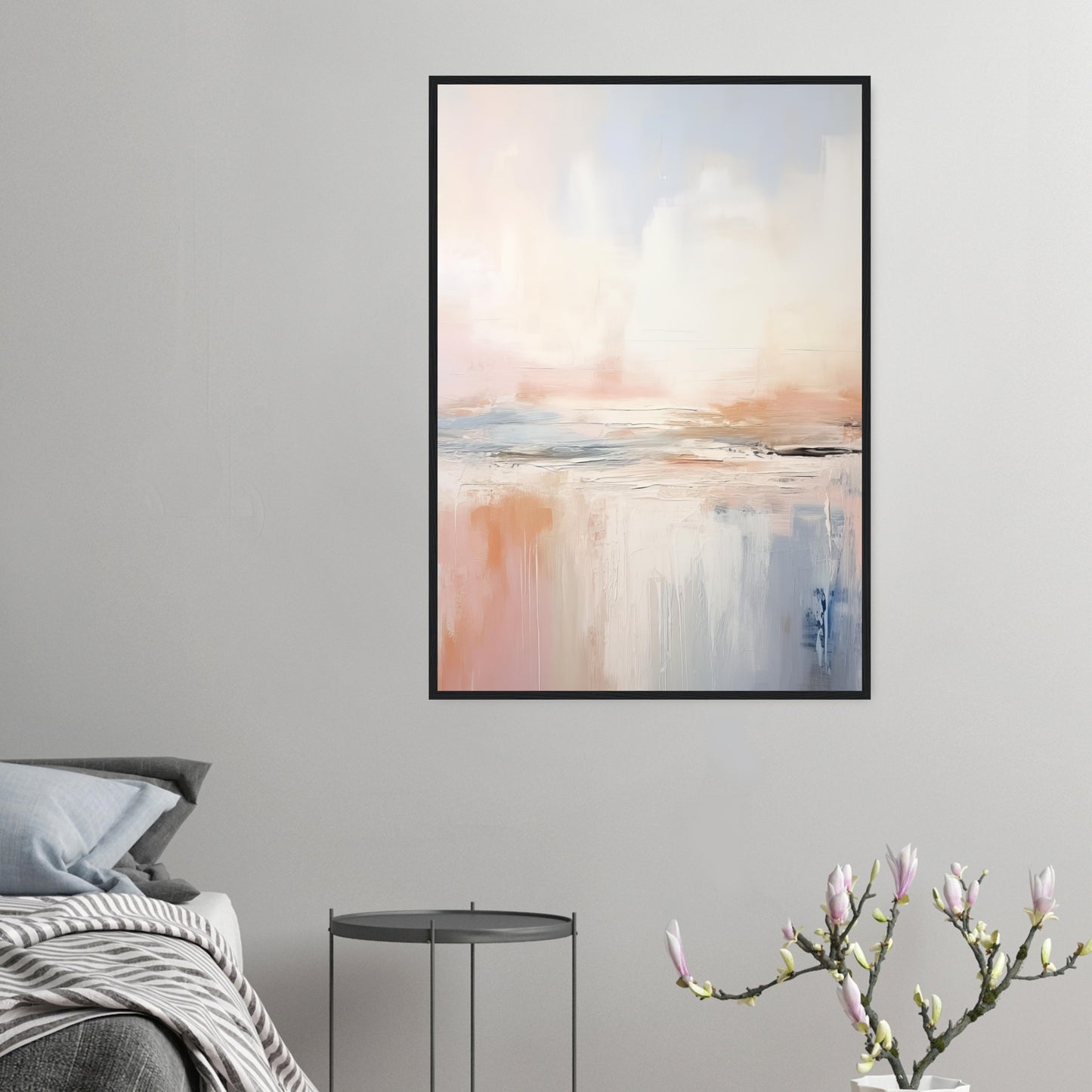 Those That I Can't See - Abstract Wall Art Print Pastel Hues of Pink, Blue, Cream