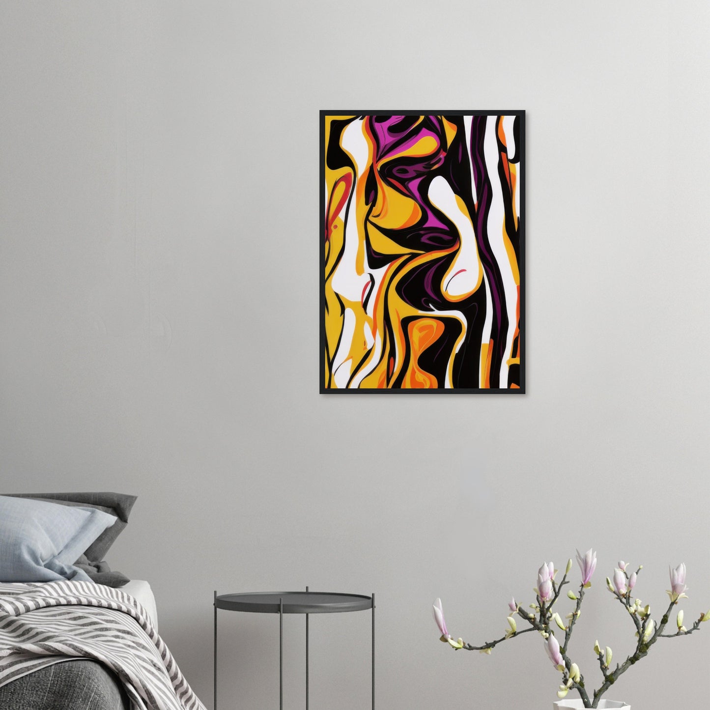 Blac n' Yellink - Black and Yellow Modern Abstract Wall Art Print