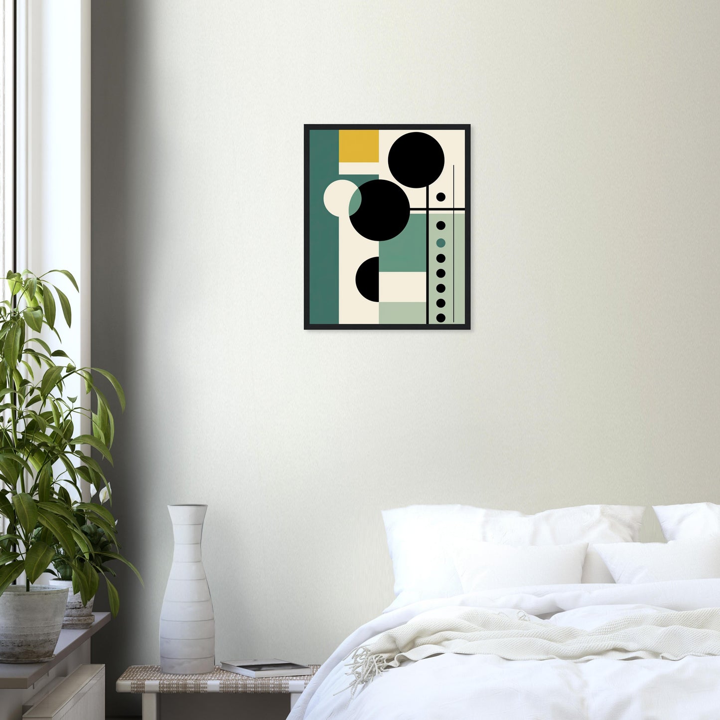 Green and Black -  Geometric Minimalist Abstract Wall Art Print