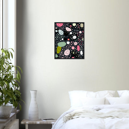 Licorice - Minimalist Wall Art Print Black Green Pink