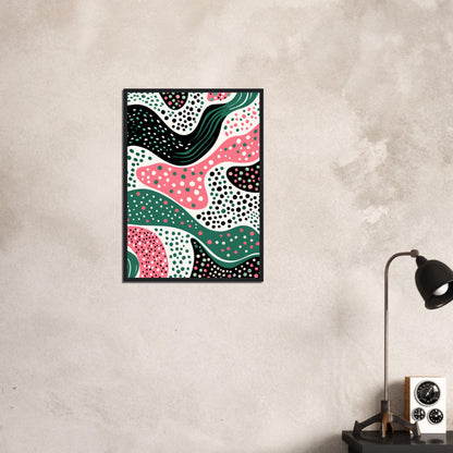 Dotpath - Modern Minimalist Wall Art Print Pink Black Green