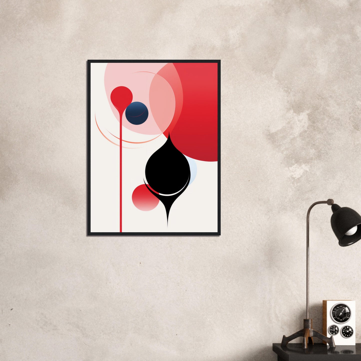 Soothing - Minimalist Abstract Wall Art Print Black and Red