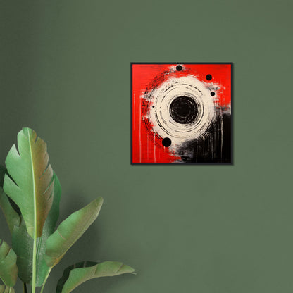 Bulls Eye - Modern Abstract Black and Red Wall Art Print