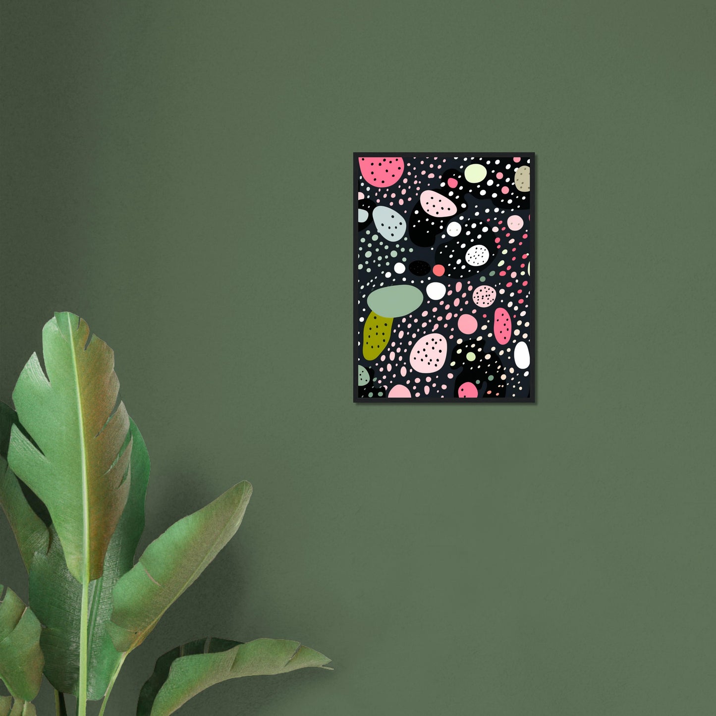 Licorice - Minimalist Wall Art Print Black Green Pink