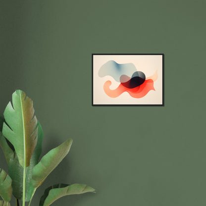 Emulsion - Minimalist Abstract Wall Art Print Red Blue Black