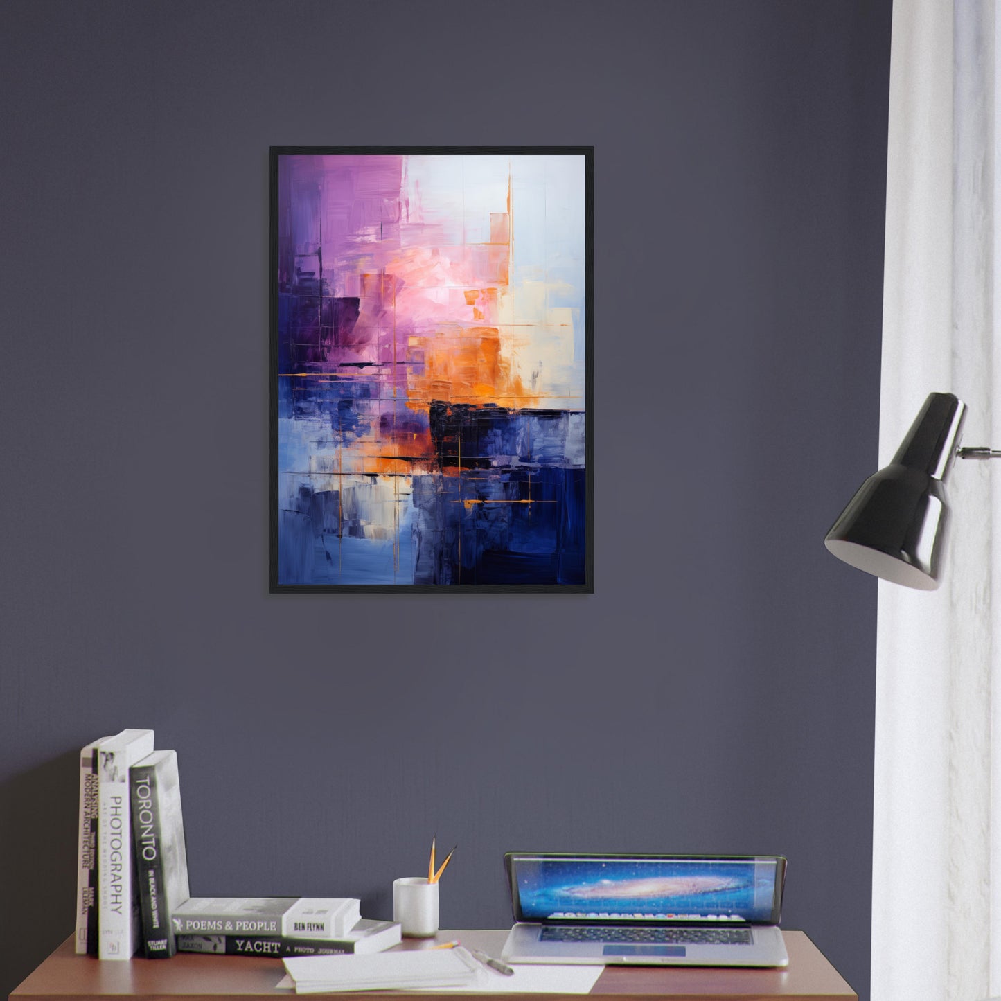 Morgentau - Modern Abstract Wall Art Print Purple Blue Orange