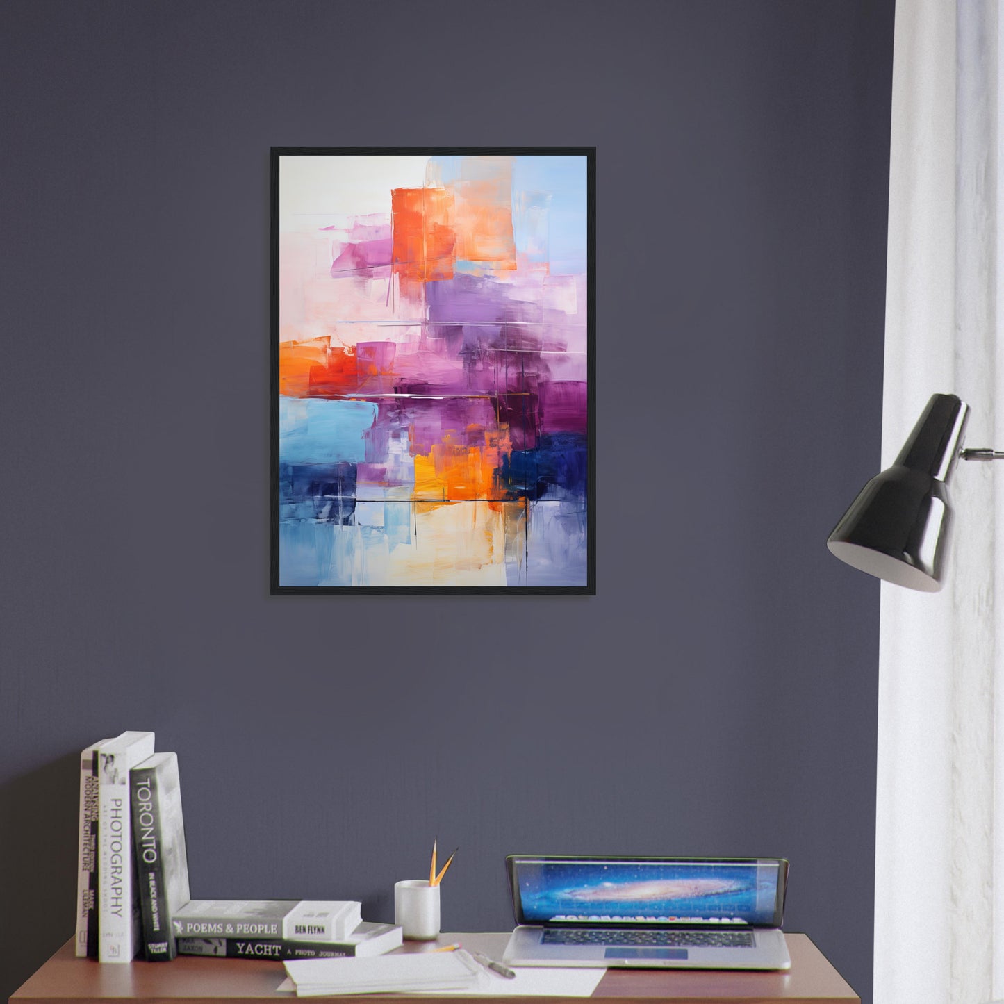 In Between - Modern Abstract Wall Art Print Purple Orange