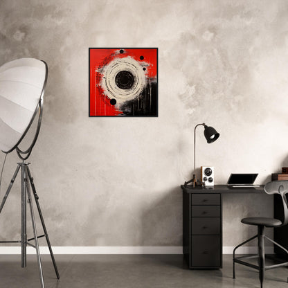 Bulls Eye - Modern Abstract Black and Red Wall Art Print