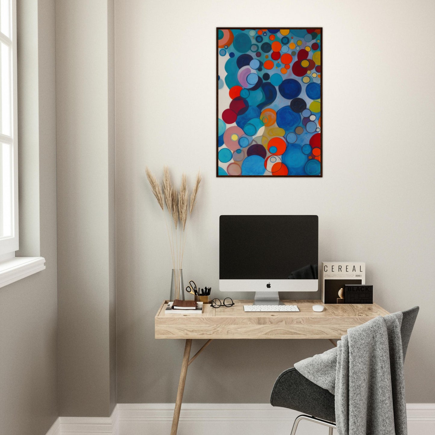 Sparkling - Abstract Wall Art Print Blue Circles