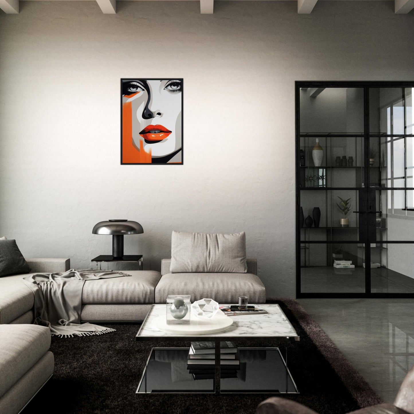 Gaze - Modern Wall Art Print Woman's Face