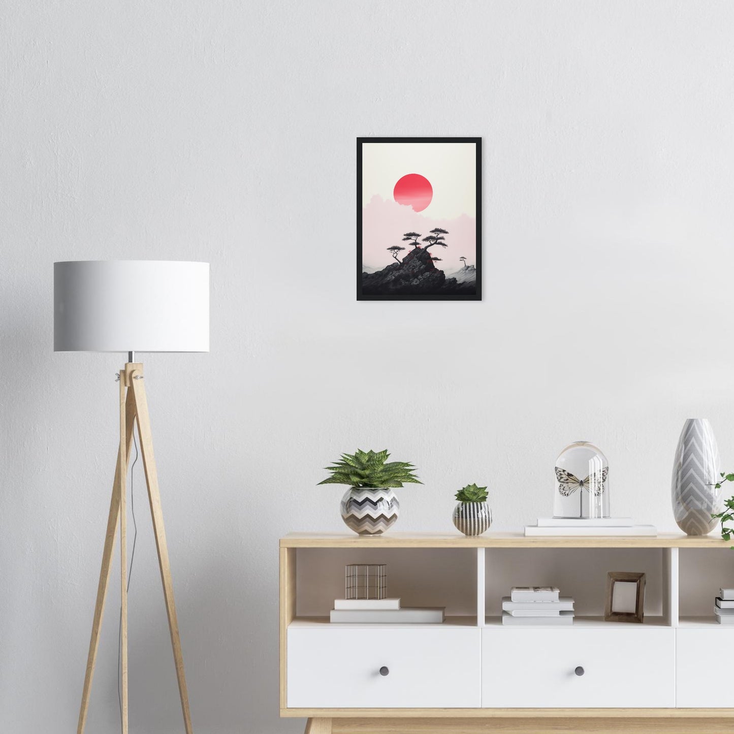 Cevenya - Minimalist Red and Black Nature Wall Art Print