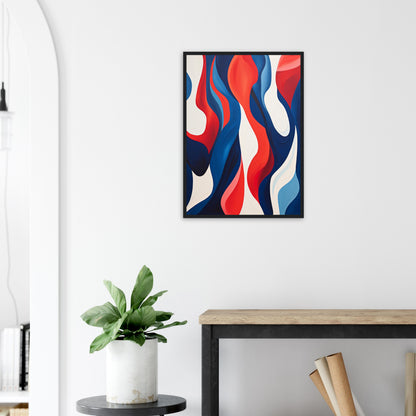 Symbiosis - Modern Abstract Navy Blue And Red Wall Art