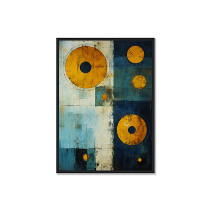 Navigation - Abstract Wall Art Print Blue Yellow