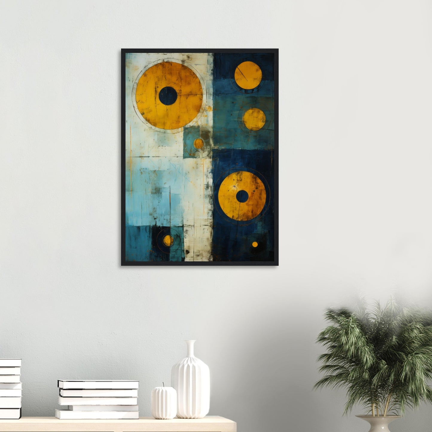 Navigation - Abstract Wall Art Print Blue Yellow