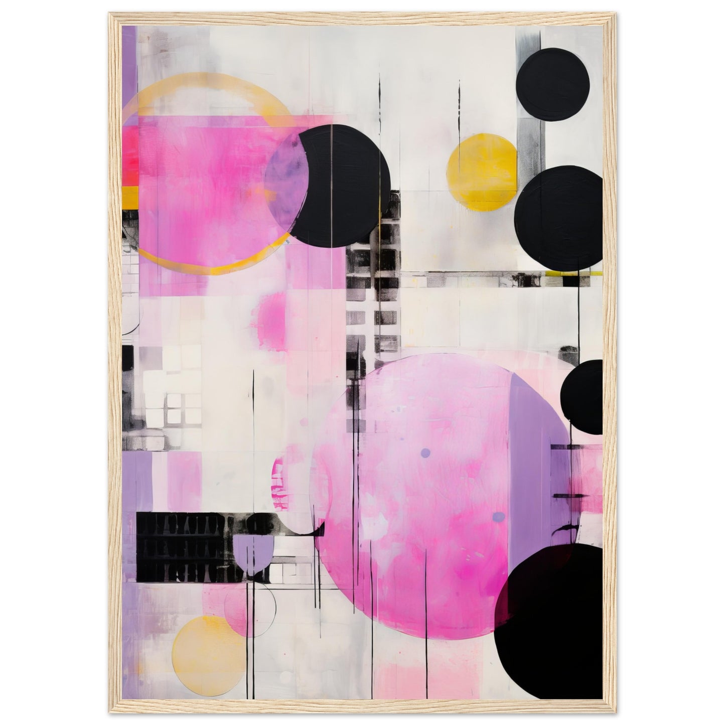 Construct Me - Modern Pink Abstract Wall Art Print