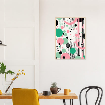 Hanging Accessories - Abstract Wall Art Circles Green, Pink, Black