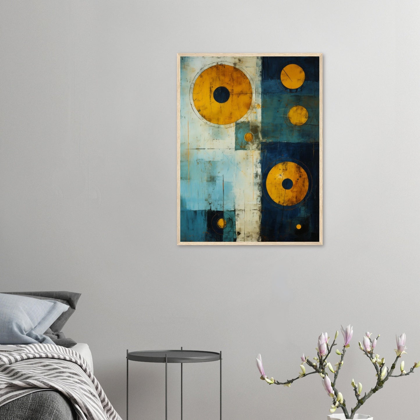 Navigation - Abstract Wall Art Print Blue Yellow