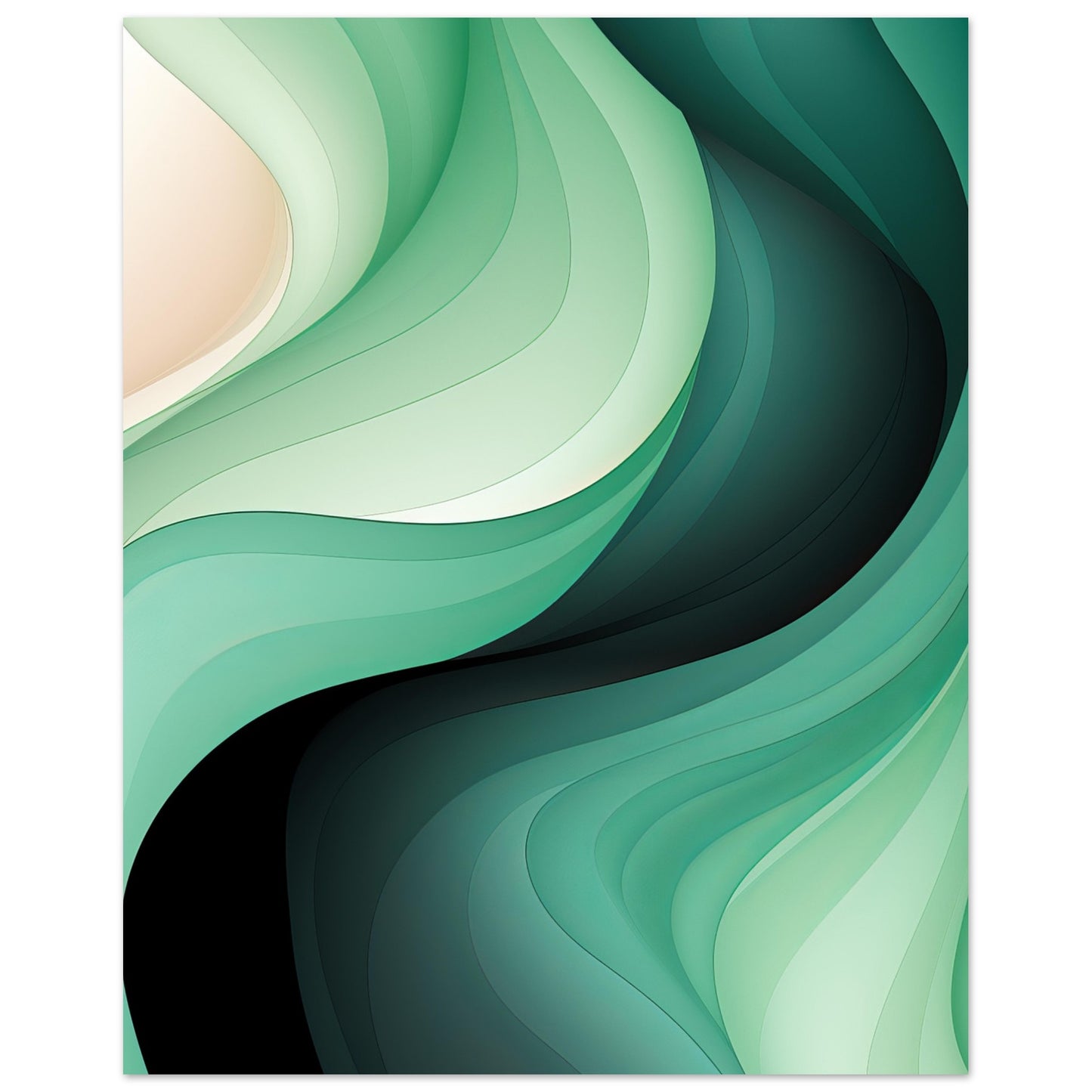 Shades of Green - Modern Contemporary Abstract Wall Art Green