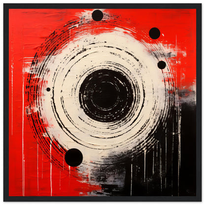 Bulls Eye - Modern Abstract Black and Red Wall Art Print