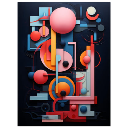 Candymanics - Blue and Pink Geometric Wall Art Print