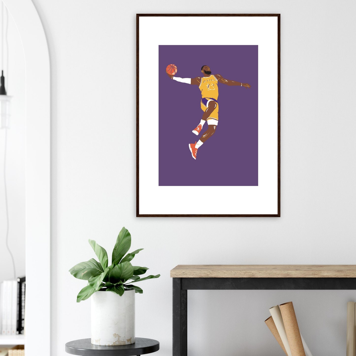 Skyward Slam - Lebron James Graphic Wall Art Print