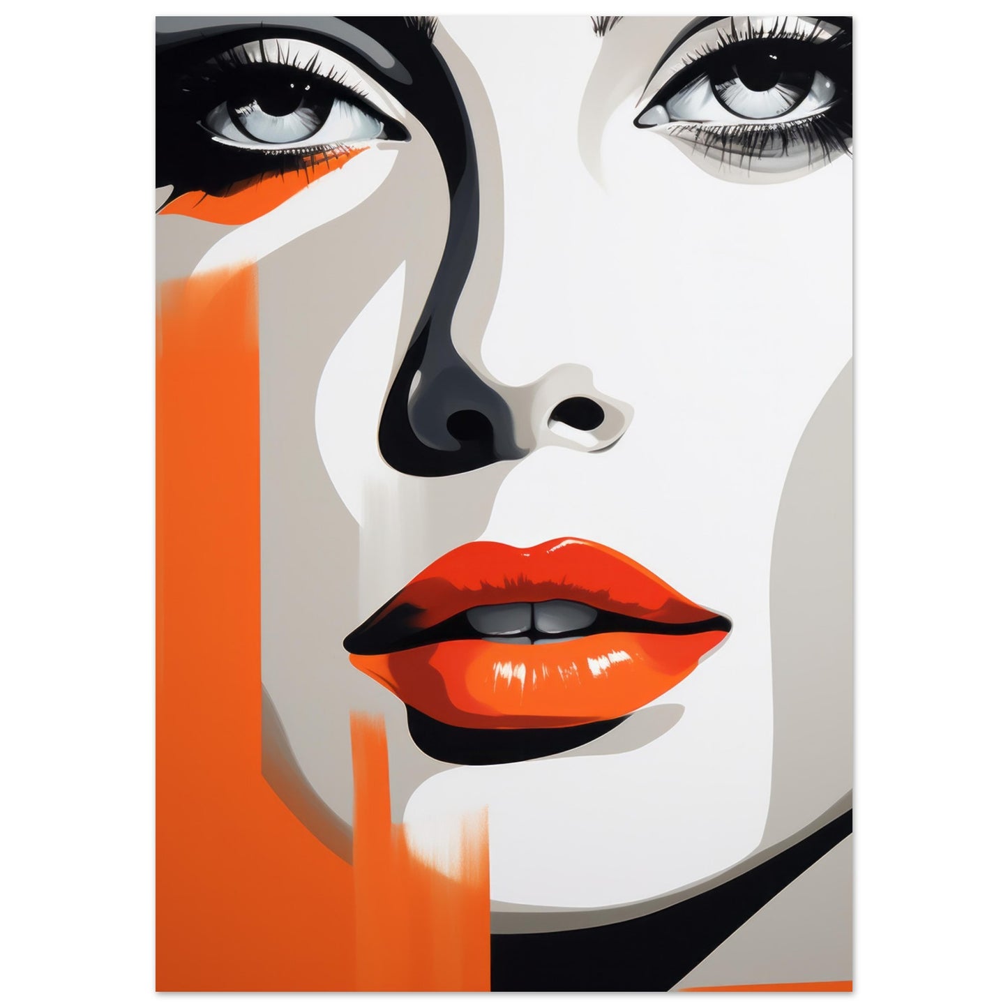 Gaze - Modern Wall Art Print Woman's Face