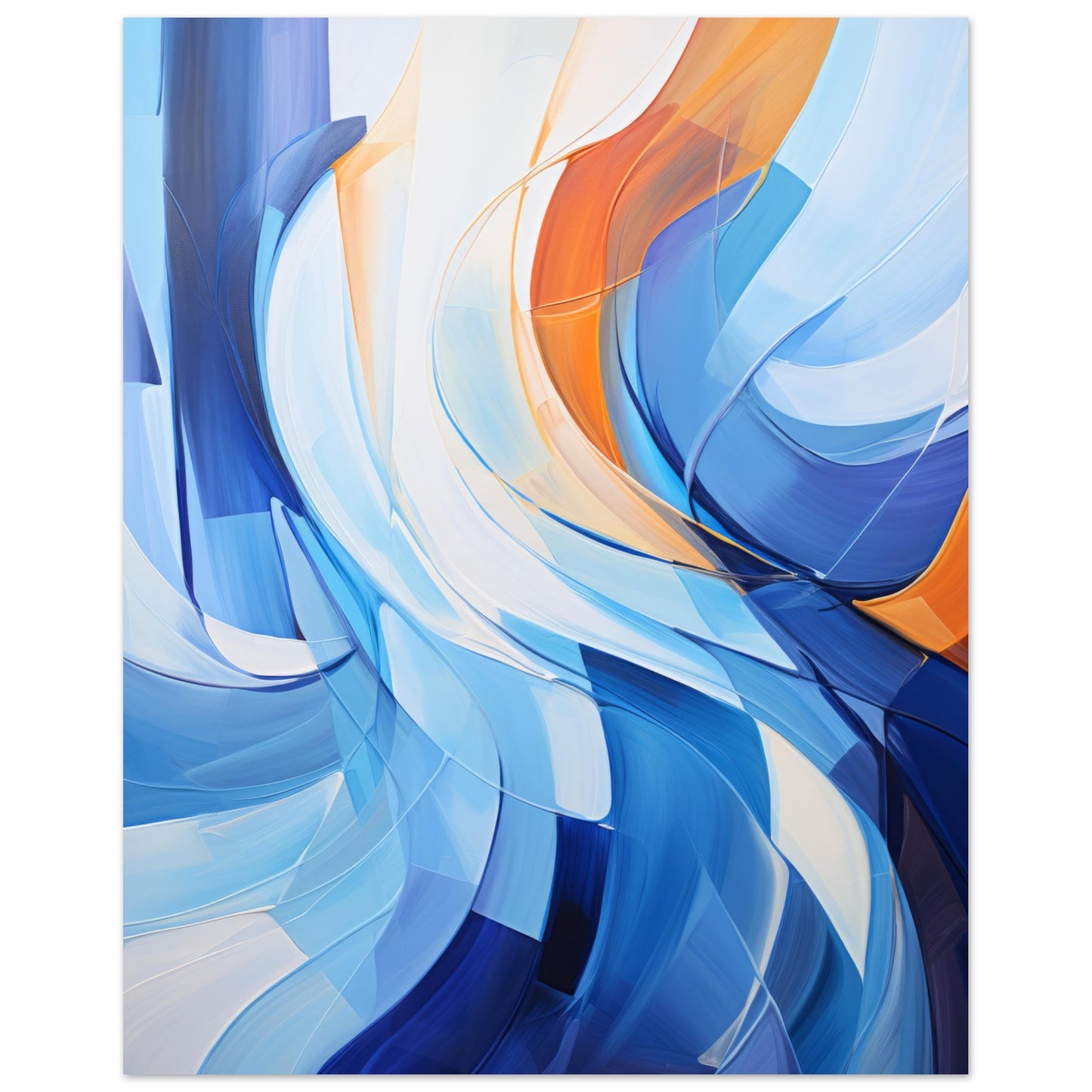 Laguna - Modern Abstract Wall Art Print Blue Orange