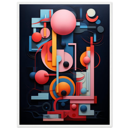 Candymanics - Blue and Pink Geometric Wall Art Print