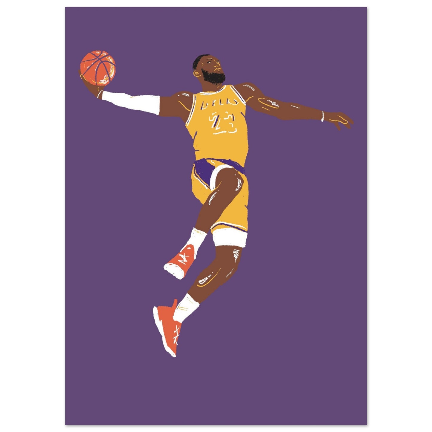 Skyward Slam - Lebron James Graphic Wall Art Print