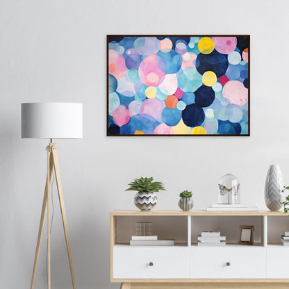 Blue Molecules - Blue Abstract Modern Wall Art Print