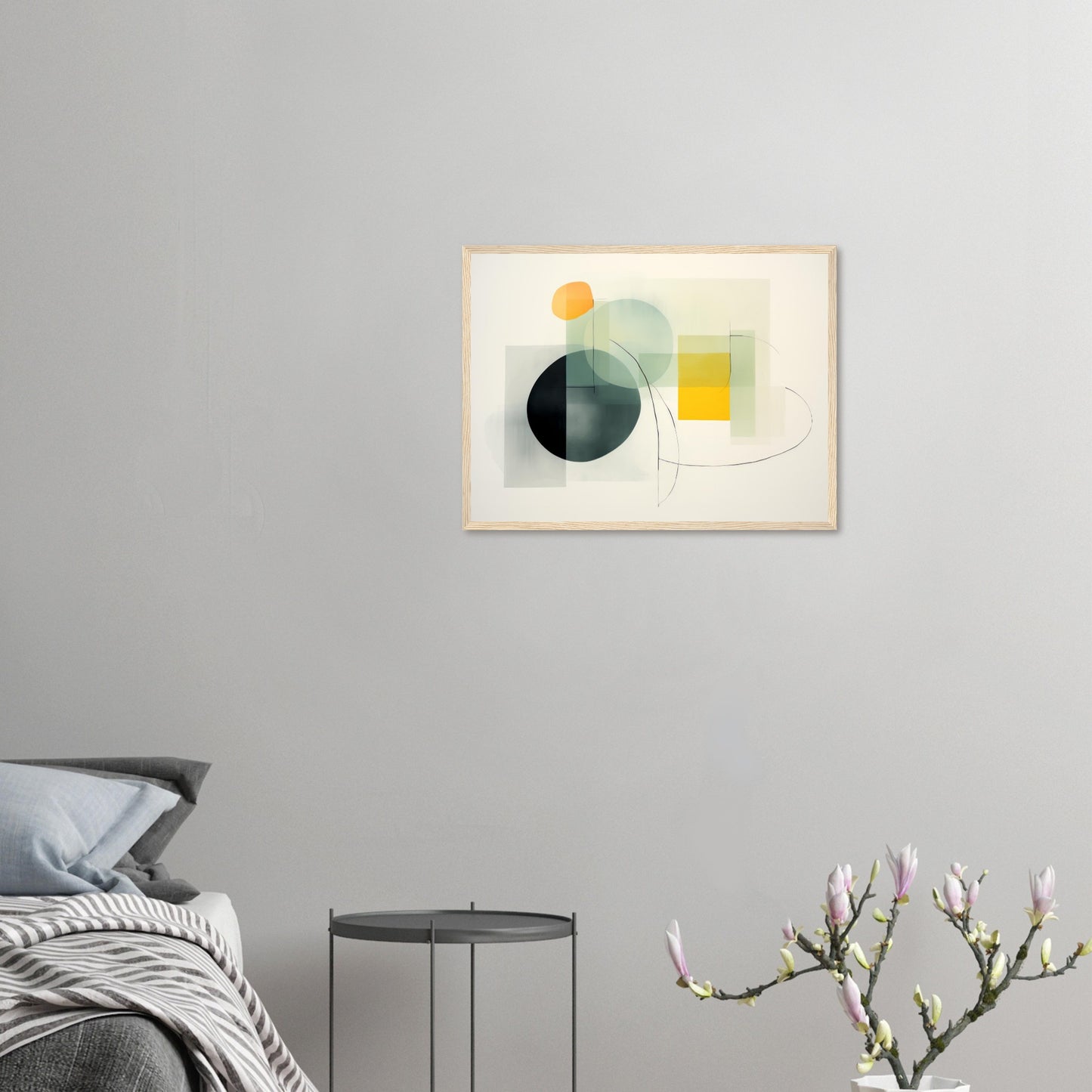 The Spirit I Need - Geometrc Abstract Wall Art Watercolor Print Green Yellow