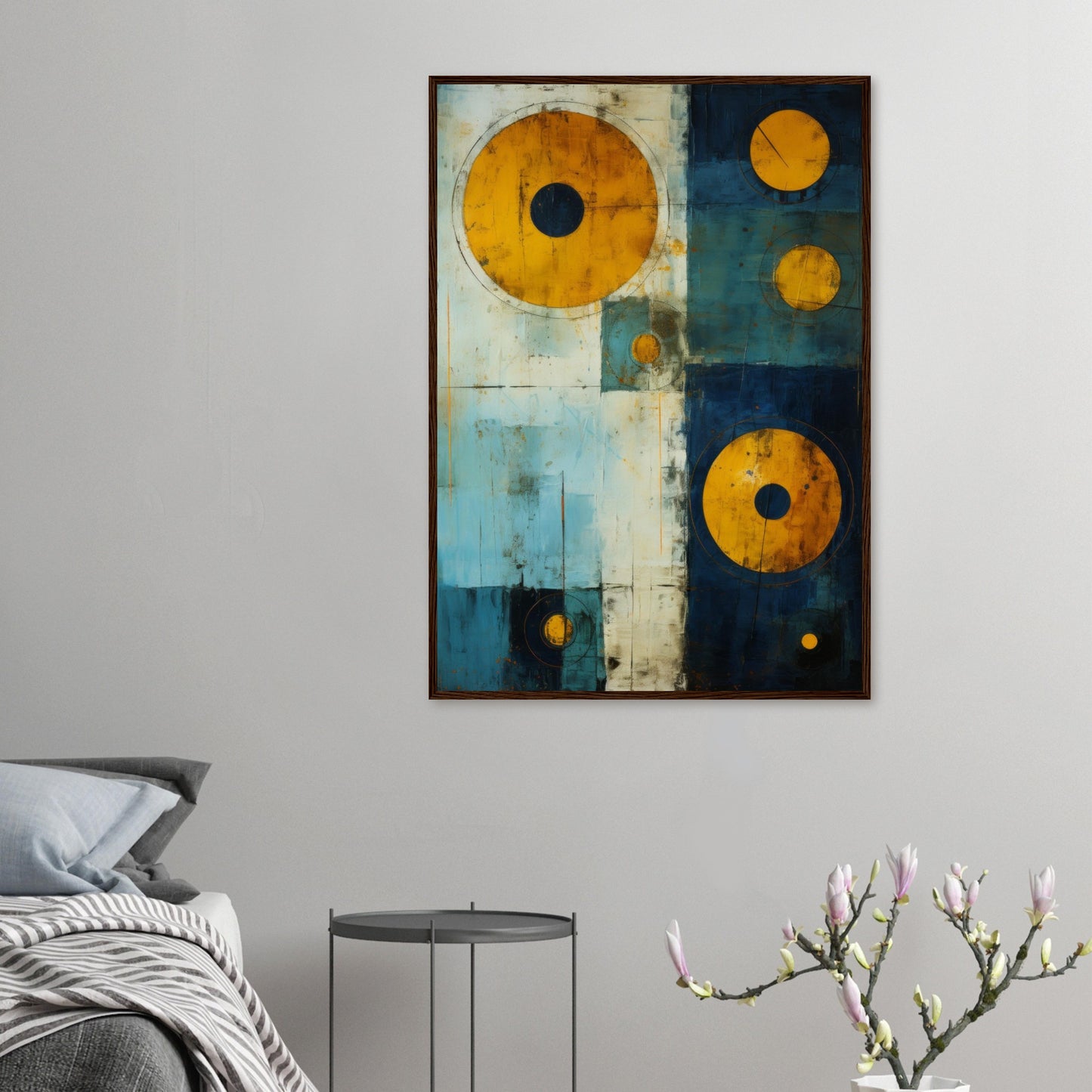 Navigation - Abstract Wall Art Print Blue Yellow