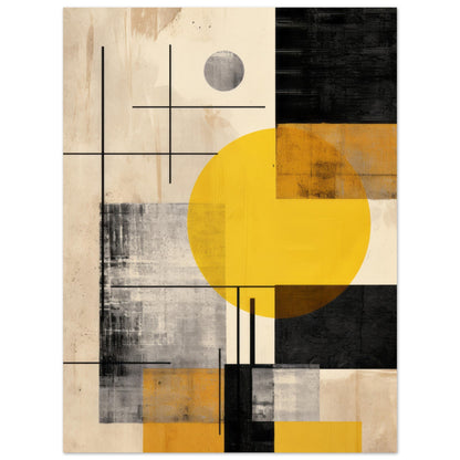 Fields - Abstract Black and Yellow Wall Art Print