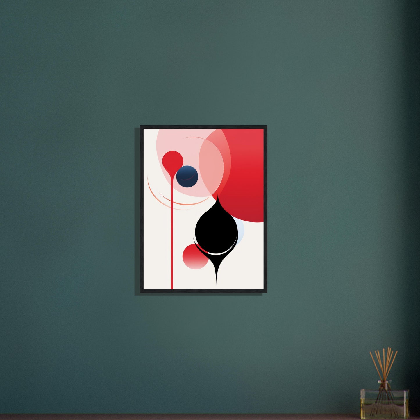 Soothing - Minimalist Abstract Wall Art Print Black and Red