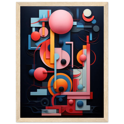 Candymanics - Blue and Pink Geometric Wall Art Print