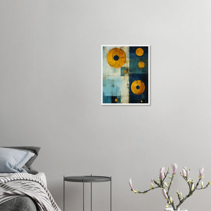 Navigation - Abstract Wall Art Print Blue Yellow