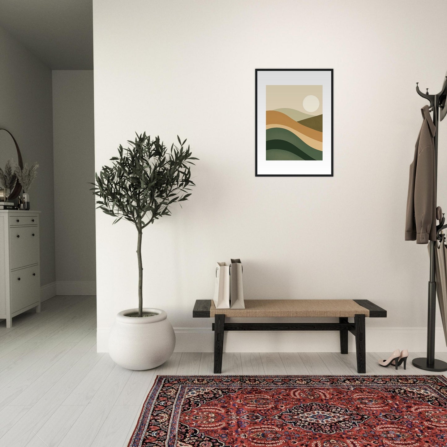 Auf der Weide - Green Minimalist Wall Art Print Nature