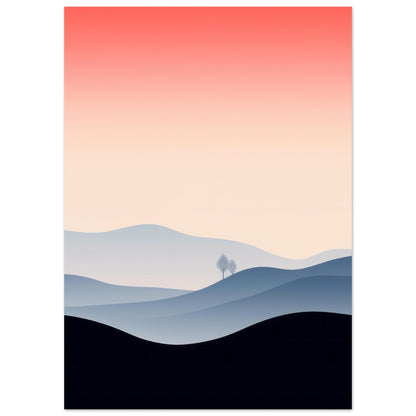 Someone's Someone - Minimalist Red Graphic Wall Art Print Landscape