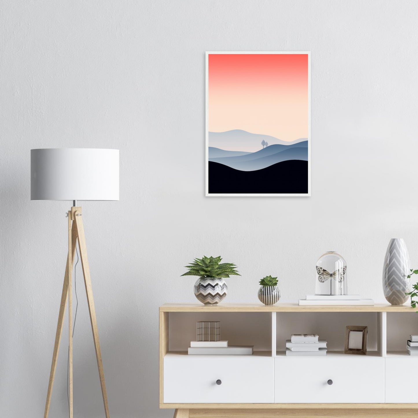 Someone's Someone - Minimalist Red Graphic Wall Art Print Landscape