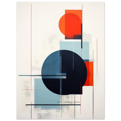 Trust - Modern Abstract Geometric Wall Art Print Blue Red