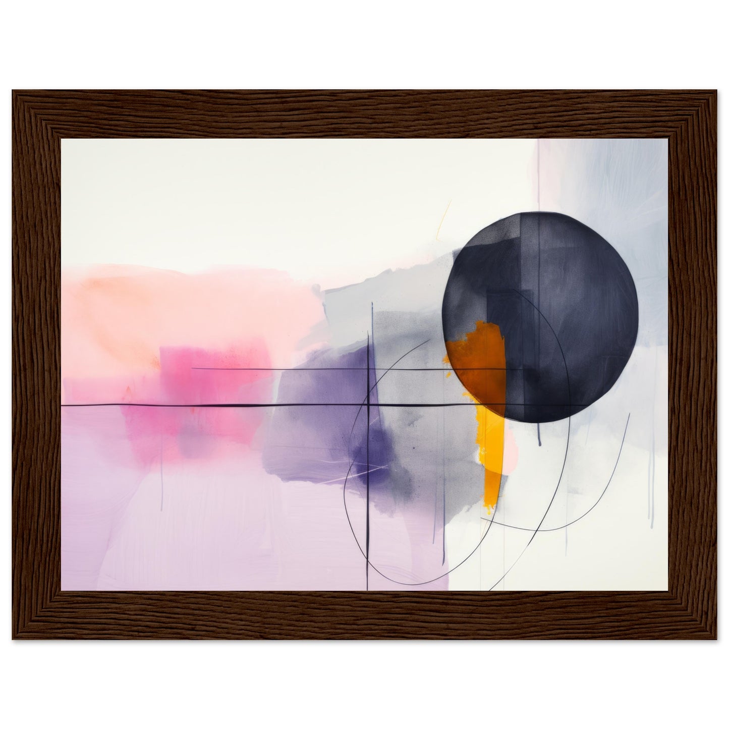 Pragma Deego - Modern Abstract Wall Art Print Watercolor Pink, Black, Purple