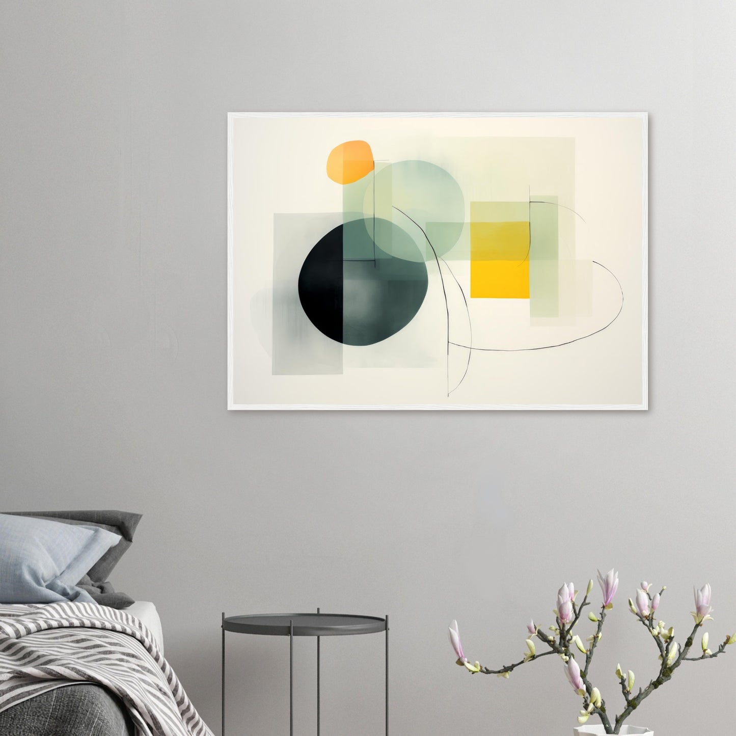 The Spirit I Need - Geometrc Abstract Wall Art Watercolor Print Green Yellow