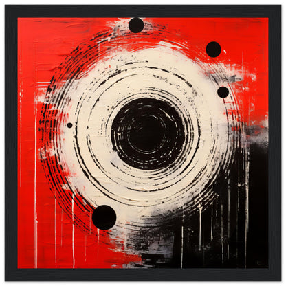 Bulls Eye - Modern Abstract Black and Red Wall Art Print