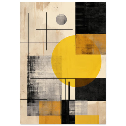 Fields - Abstract Black and Yellow Wall Art Print