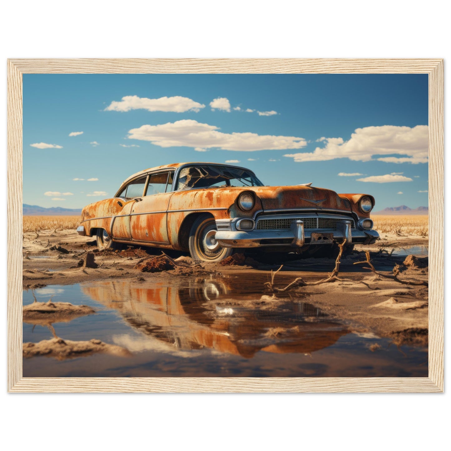 Rust - Photorealistic Wall Art Print Abandoned Car