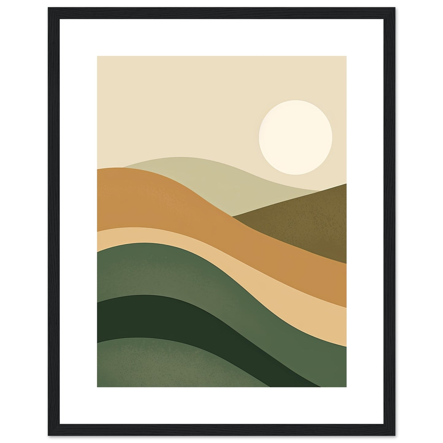 Auf der Weide - Green Minimalist Wall Art Print Nature